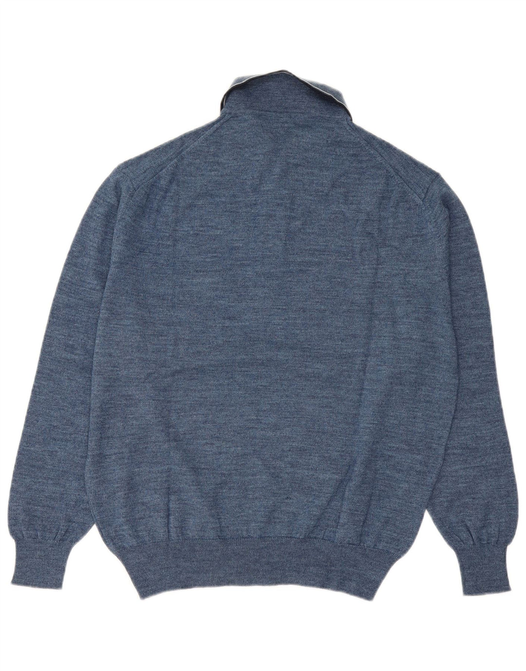 Canda Jersey tipo polo para hombre IT 48/50 Lana virgen azul medio