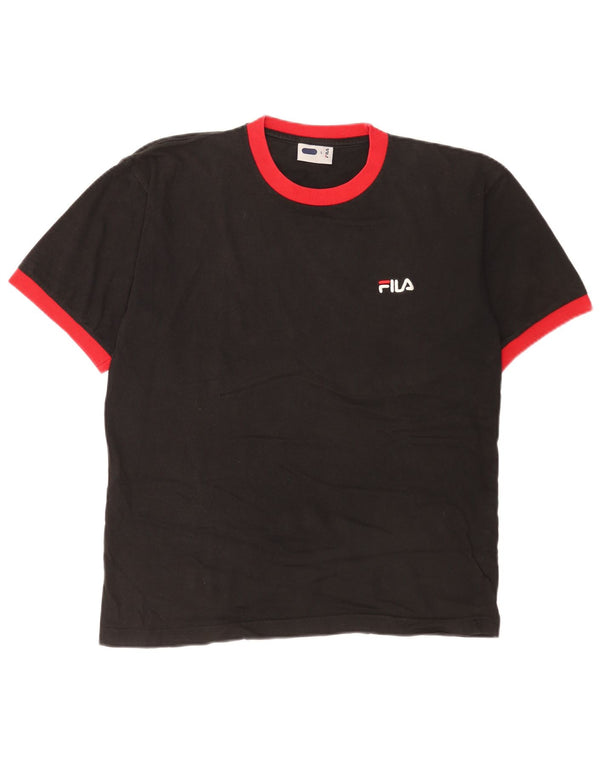 Fila Camiseta para hombre Top Small de algodón color block negro