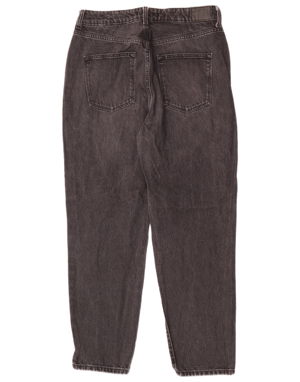 Zara Jeans Cónicos De Cintura Alta Para Mujer EU 40 Medium W30 L28 Algodón Negro