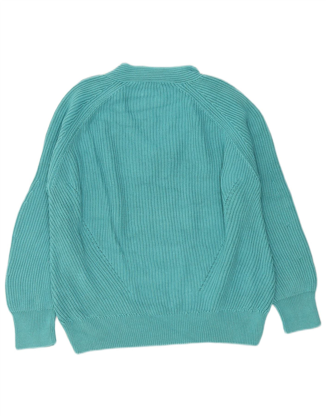 Massimo Dutti Jersey Oversize con Cuello en V para Mujer UK 44 Medium Turquesa