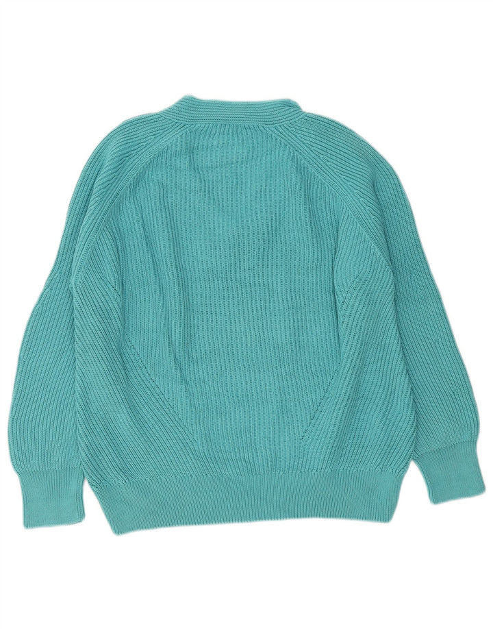 Massimo Dutti Jersey Oversize con Cuello en V para Mujer UK 44 Medium Turquesa