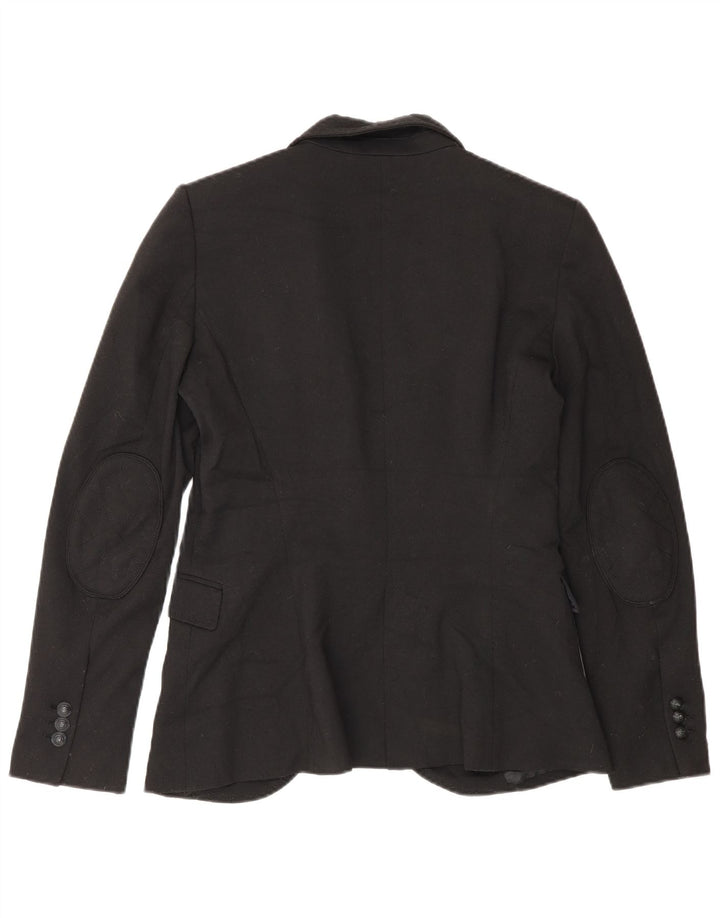 Zara Mujer Chaqueta Blazer De 1 Botón UK 42 Mediano Poliéster Negro
