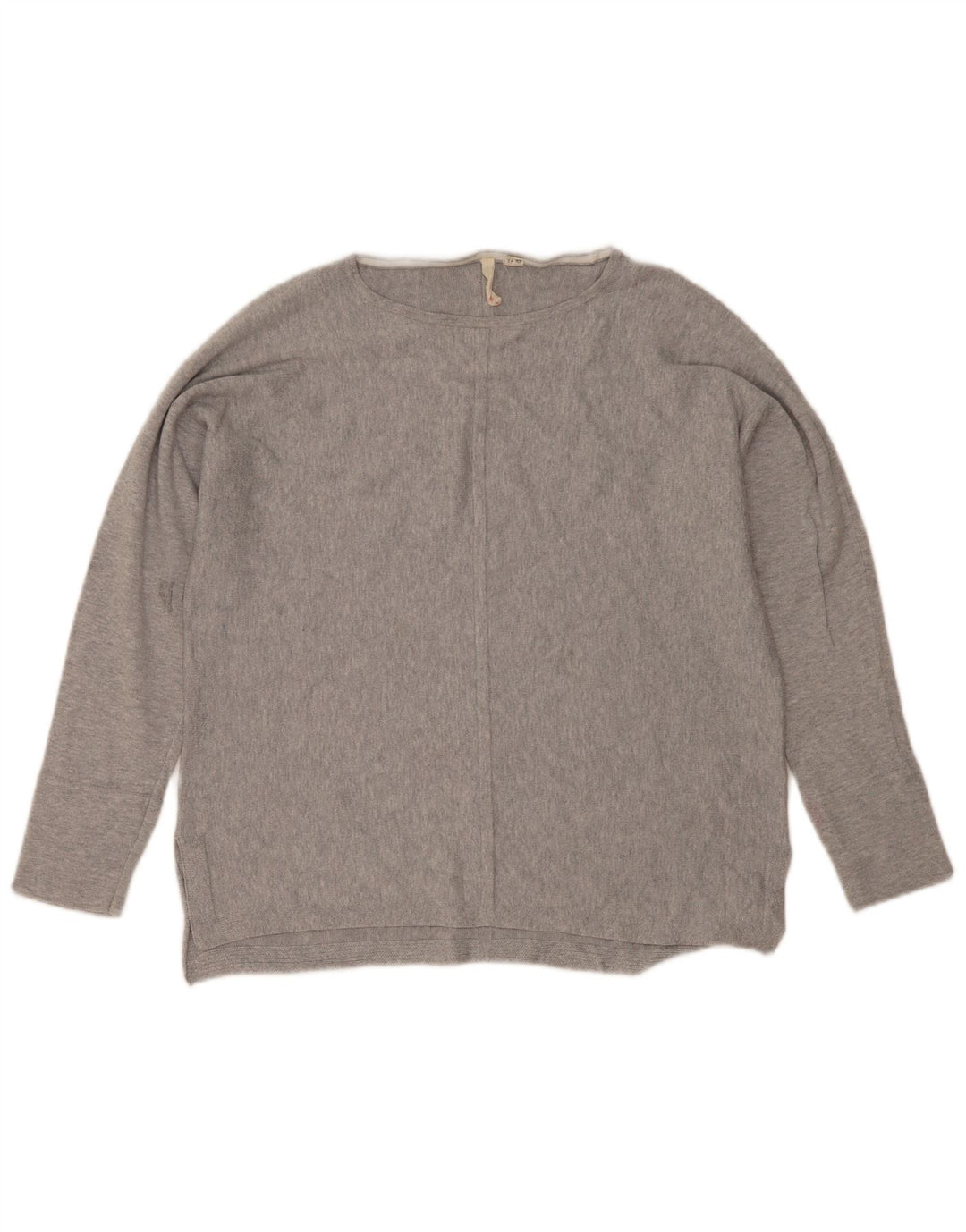 White Stuff Suéter tipo jersey con cuello barco para mujer, talla 40, talla grande, color gris moteado