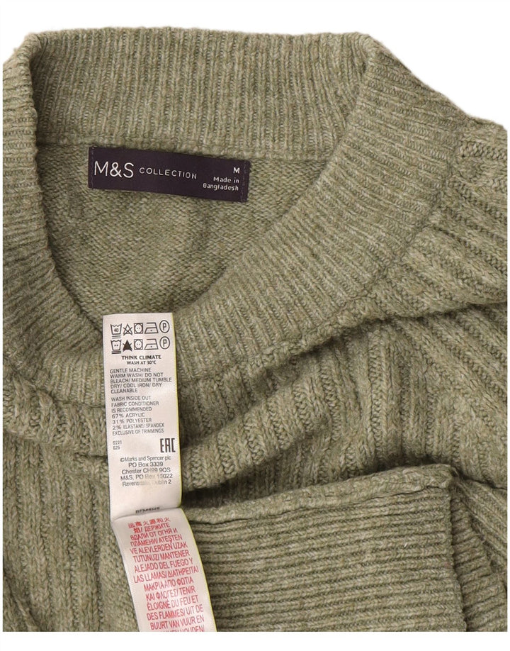 Marks & Spencer - Jersey con cuello alto para mujer, talla 40, color verde medio