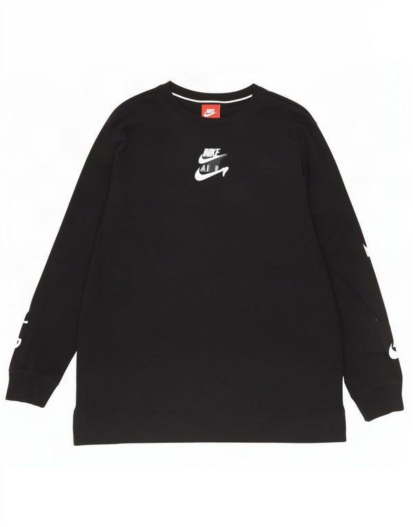 Nike Camiseta gráfica de manga larga para hombre, talla grande, color negro