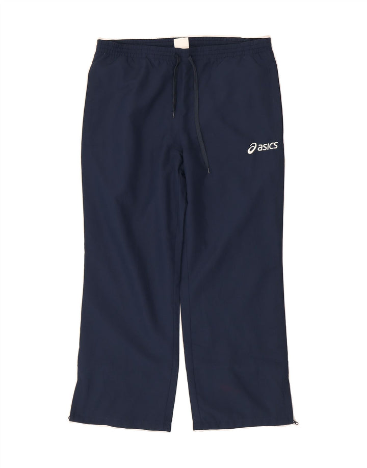 ASICS Womens Tracksuit Trousers UK 12 Medium  Navy Blue Polyester Vintage Asics and Second-Hand Asics from Messina Hembry 