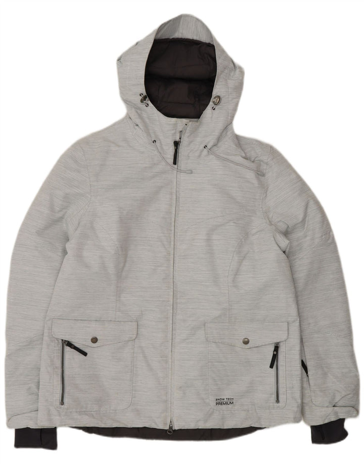 TCM Chaqueta cortavientos con capucha de gran tamaño para mujer IT 46 Large Grey Pinstripe