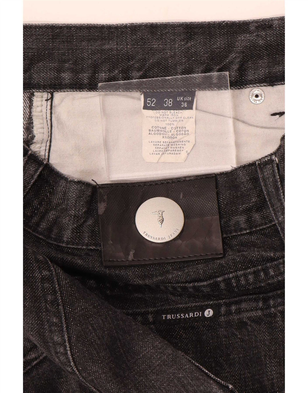 Vaqueros Trussardi Hombre Rectos W36 L32 Gris Algodón