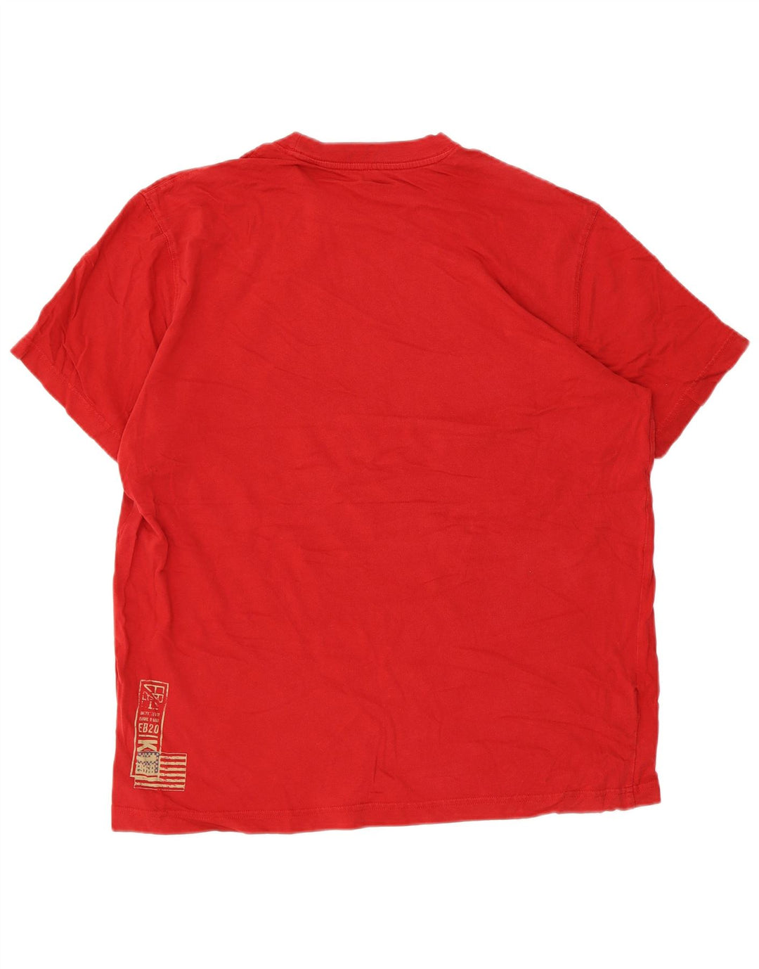 EDDIE BAUER Camiseta gráfica para hombre Top grande de algodón rojo