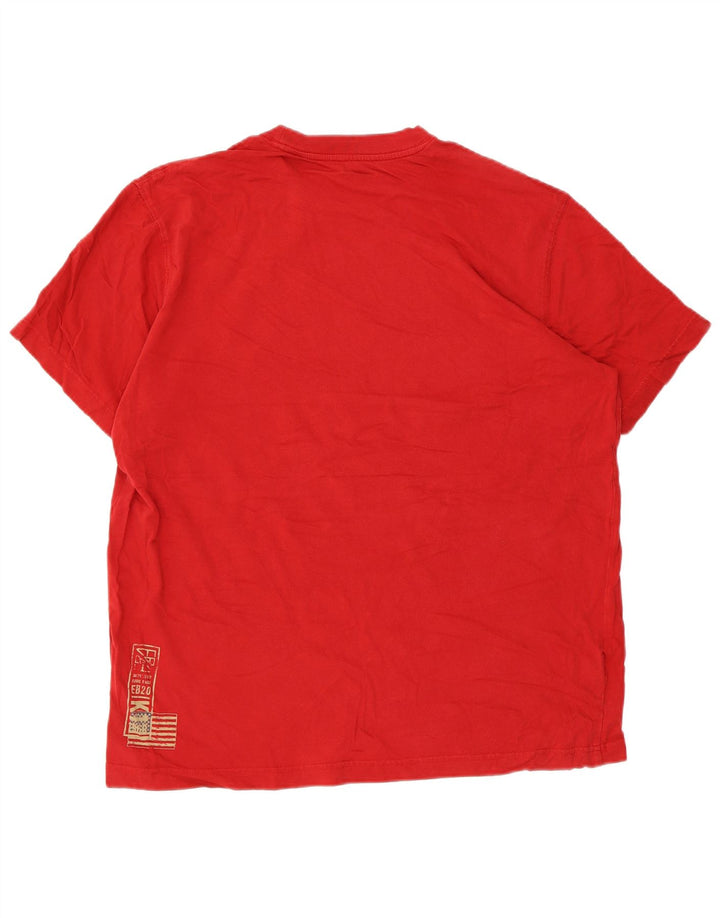 EDDIE BAUER Camiseta gráfica para hombre Top grande de algodón rojo