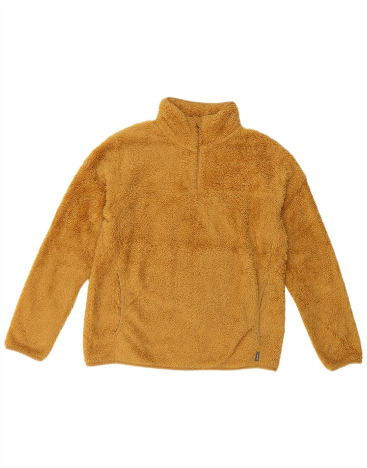 Eddie Bauer Jersey de forro polar con cuello y cremallera para mujer UK 10 Small Yellow Poliéster