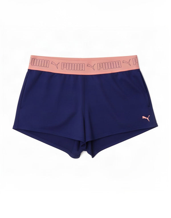 Puma Pantalones cortos deportivos gráficos para mujer UK 46 Large Blue Colourblock