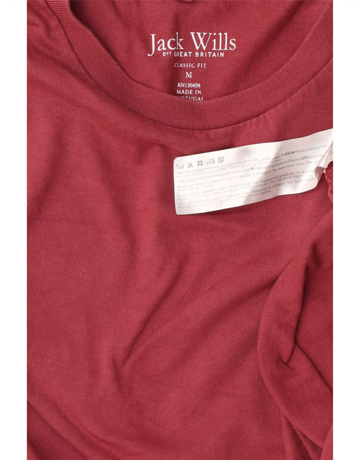 Jack Wills Camiseta de corte clásico para hombre Top de algodón granate mediano