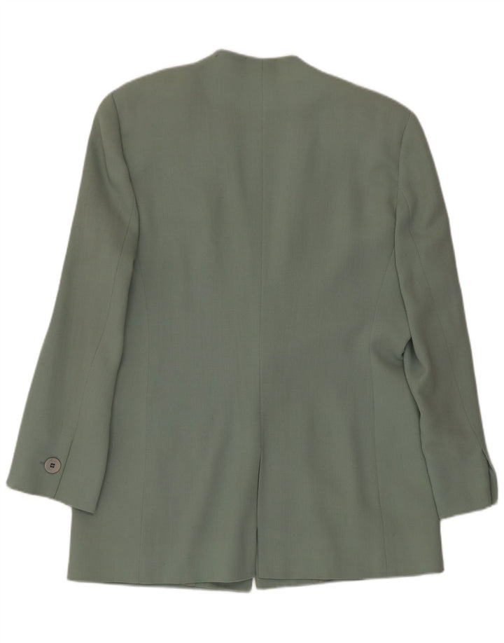 MANI Chaqueta Blazer Mujer 2 Botones IT 44 Lana Virgen Verde Medio