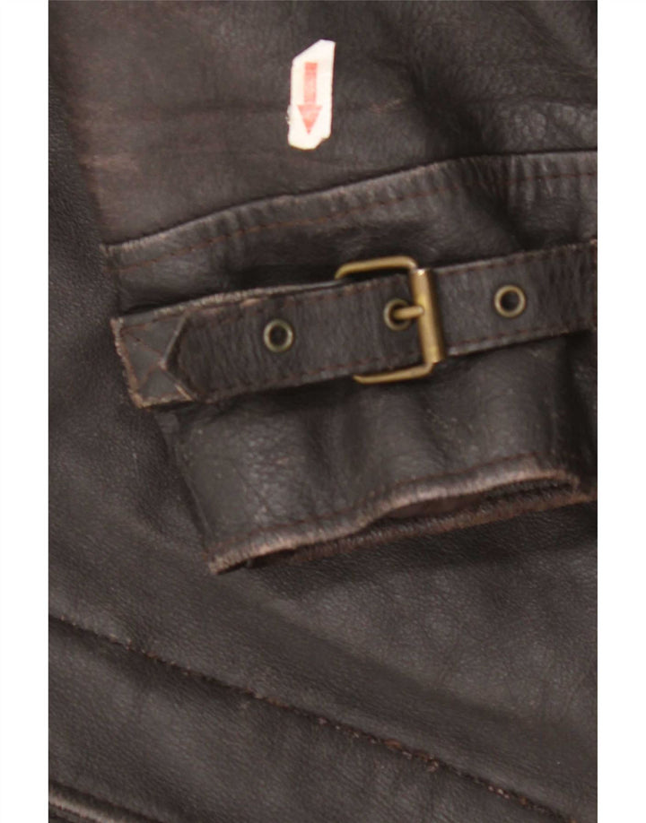 Vintage chaqueta de cuero para hombre Reino Unido 40 cuero marrón grande