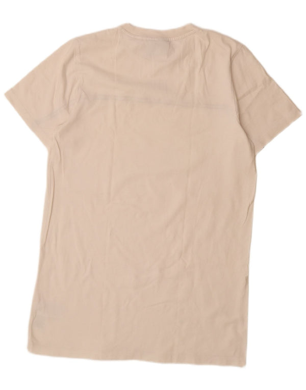 ADIDAS Vestido camiseta gráfico para mujer UK 12 Mediano Off White Algodón