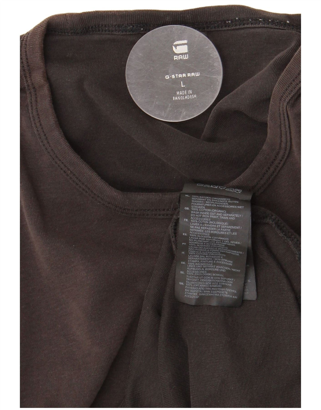 G-STAR Hombre Camiseta Top Grande Negro Algodón