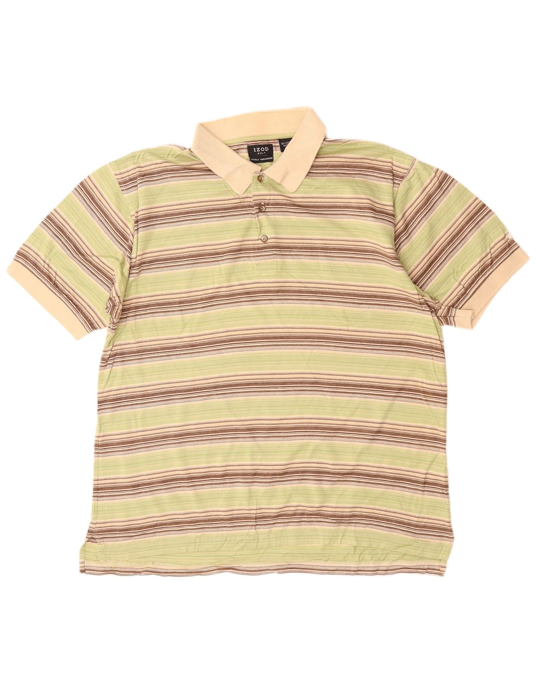 IZOD Polo para hombre de algodón a rayas grises grandes