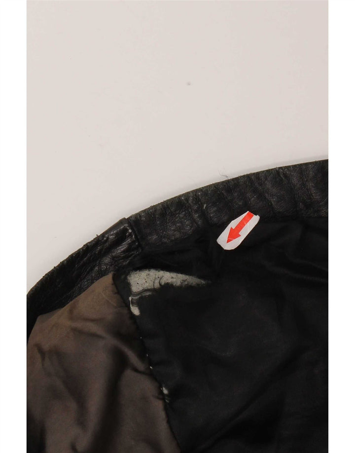 Chaqueta de cuero vintage para mujer IT 48 XL Negro