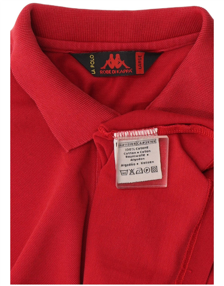 Kappa Polo Hombre Grande Rojo Algodón