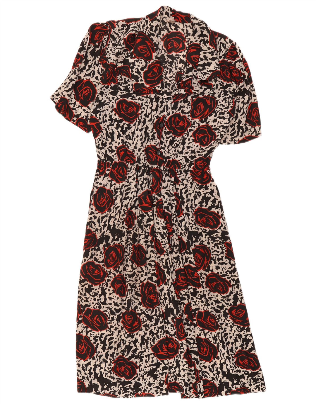 Vestido evasé vintage para mujer IT 44 Acetato floral multicolor mediano