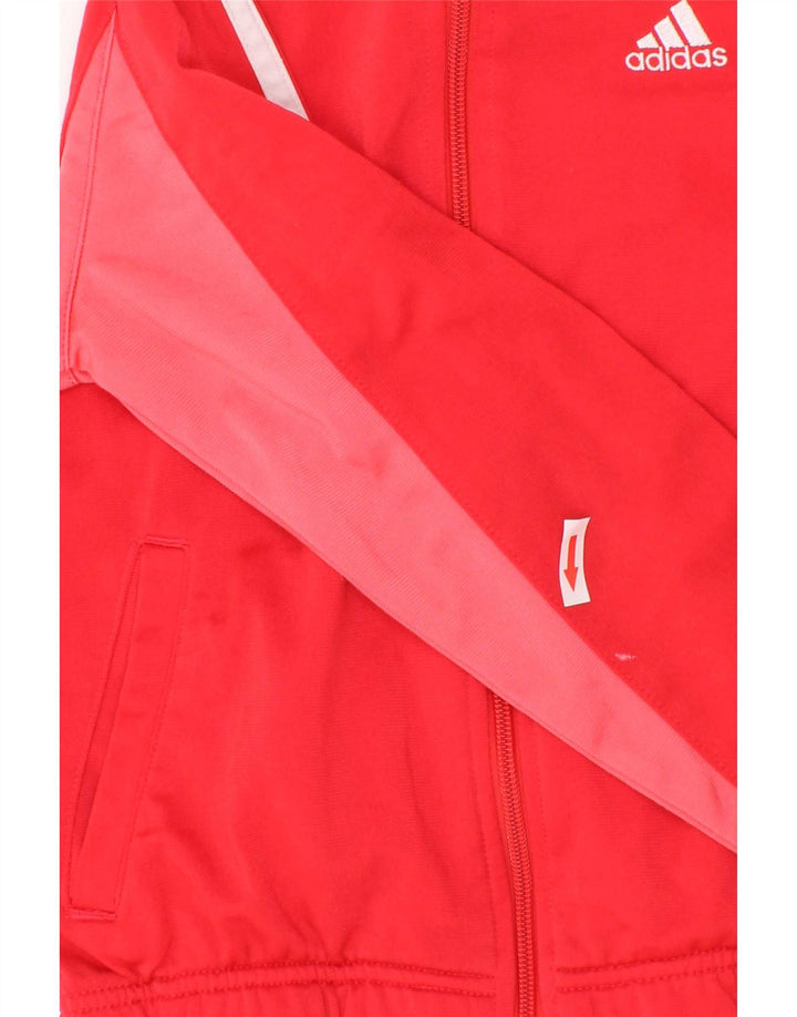 Adidas - Chaqueta de chándal para niña, 7-8 años, color rojo, poliéster