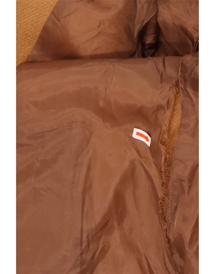 Zara Mujer Chaqueta Bomber Con Capucha UK 10 Small Marrón Poliéster