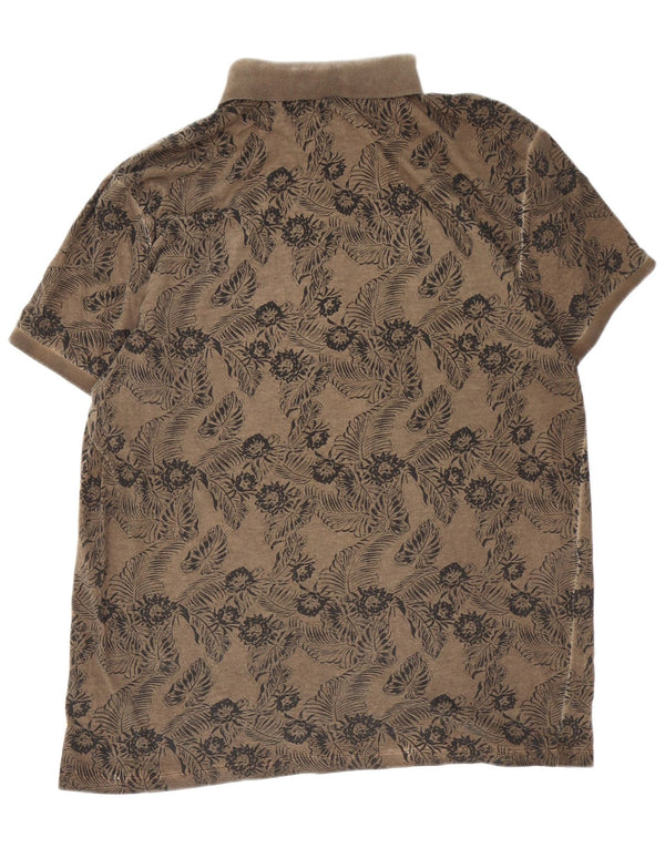 Guess Polo Hombre XL Algodón Floral Marrón