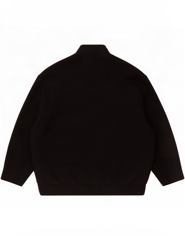 Zara Womens Oversized Bomber Jacket UK 10 Small Black Wool