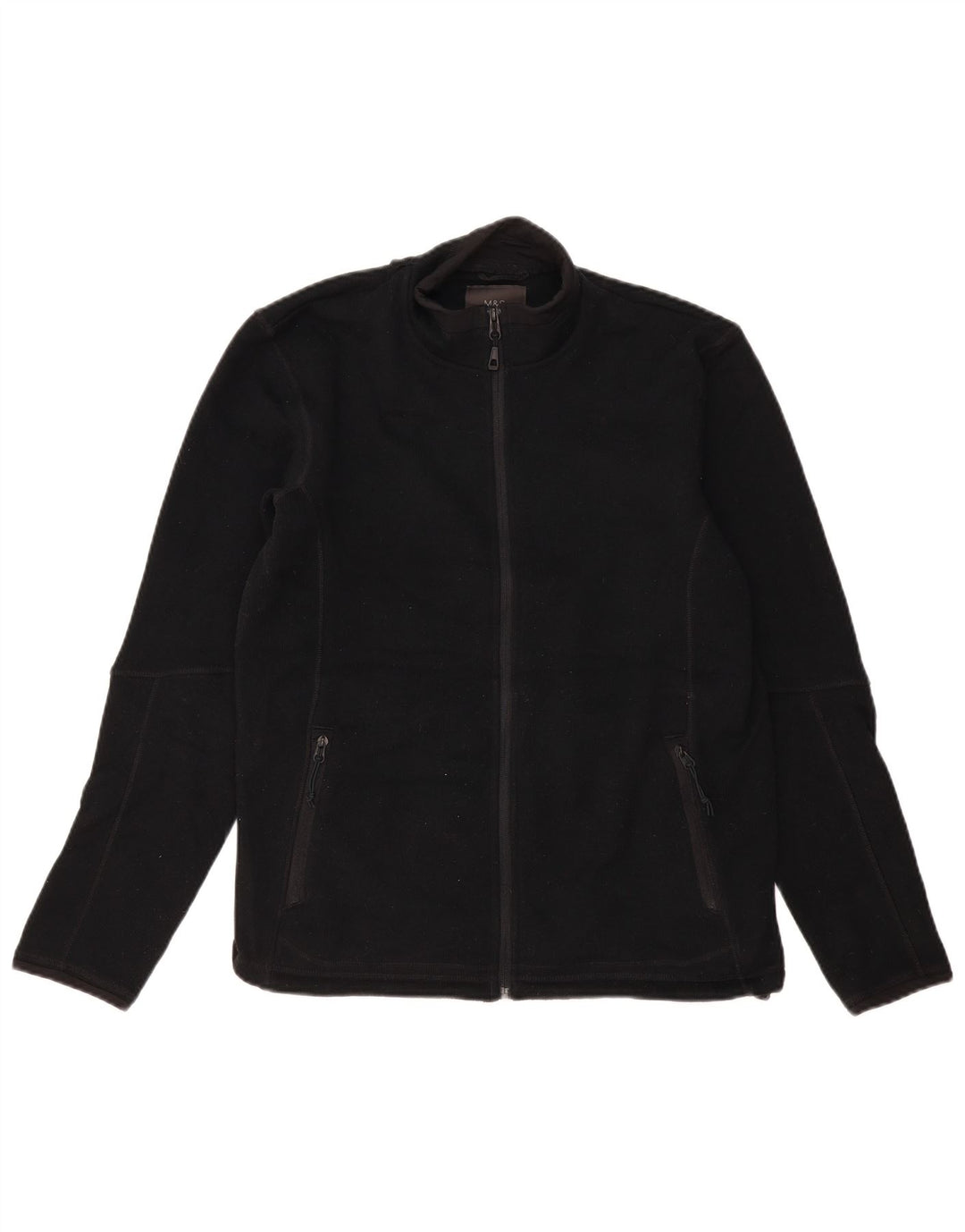 MARKS & SPENCER Chaqueta polar extragrande para mujer UK 10 Small Poliéster negro