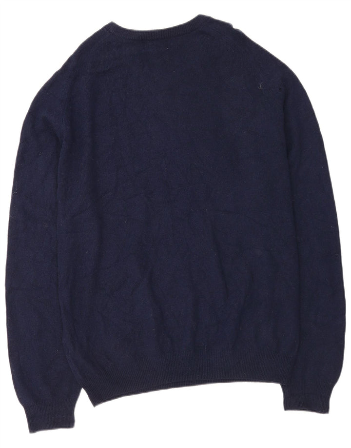 Marks & Spencer - Jersey de cuello redondo para hombre, talla XL, lana de cordero azul marino
