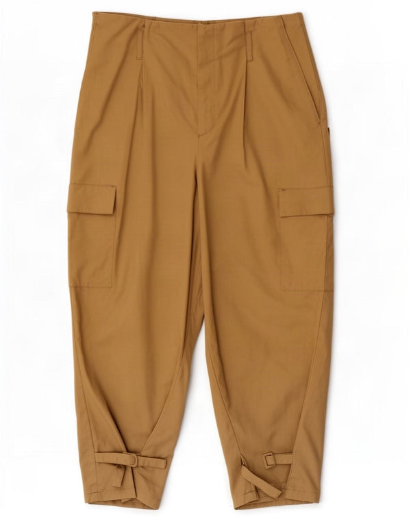 Zara Mujer Pantalón Cargo De Cintura Alta XL W32 L26 Algodón Beige