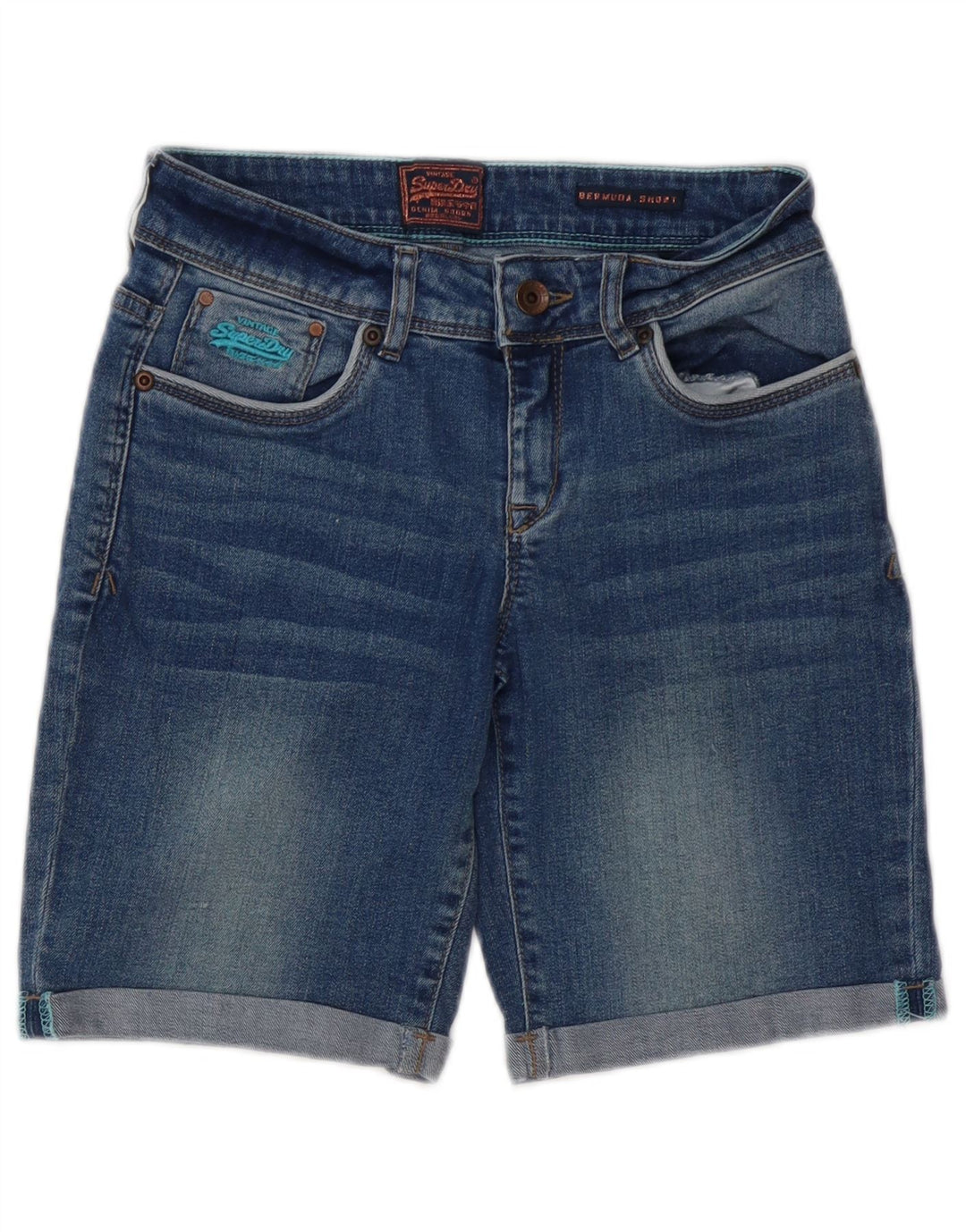 SUPERDRY Bermudas vaqueras para mujer W26 Small Blue Cotton