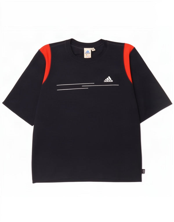 Adidas Hombre Climalite Camiseta Top XL Azul Marino Colorblock Poliéster