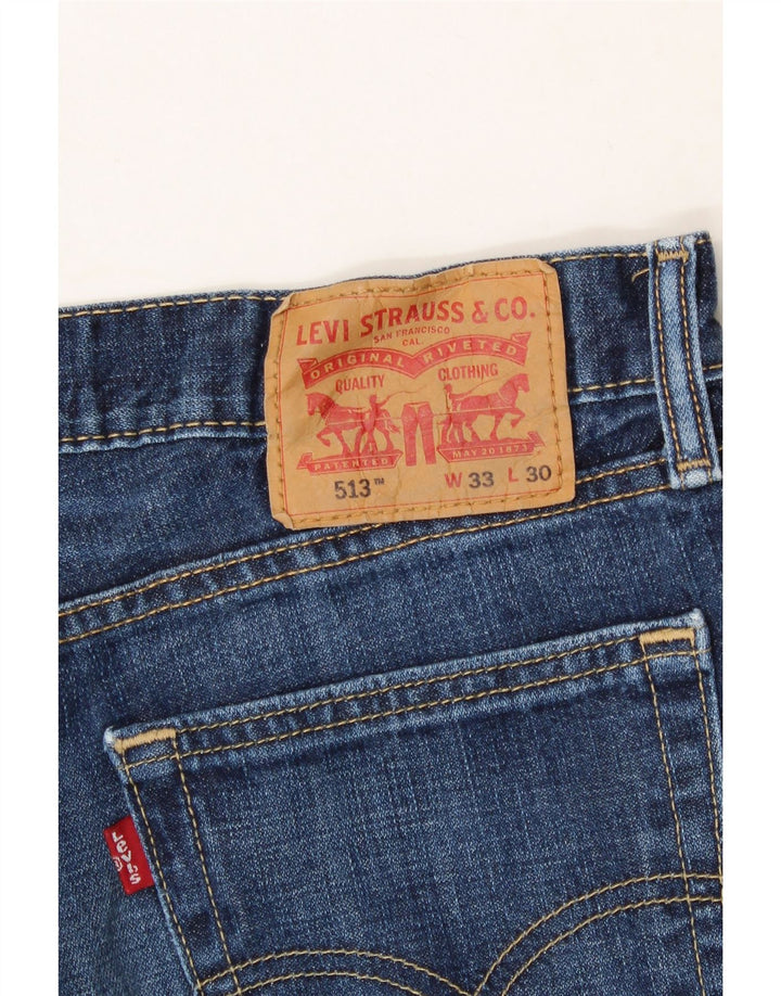 LEVI'S Mens 513 Straight Jeans W33 L27 Blue Cotton Vintage Levi's and Second-Hand Levi's from Messina Hembry 