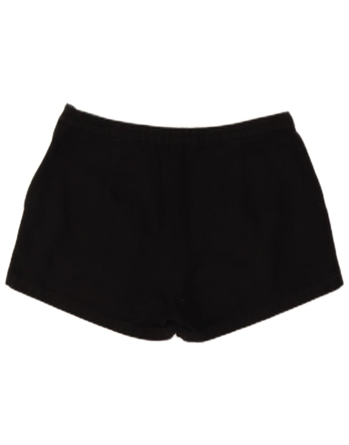 Vintage mujeres gráfico chino pantalones cortos grandes W30 algodón negro