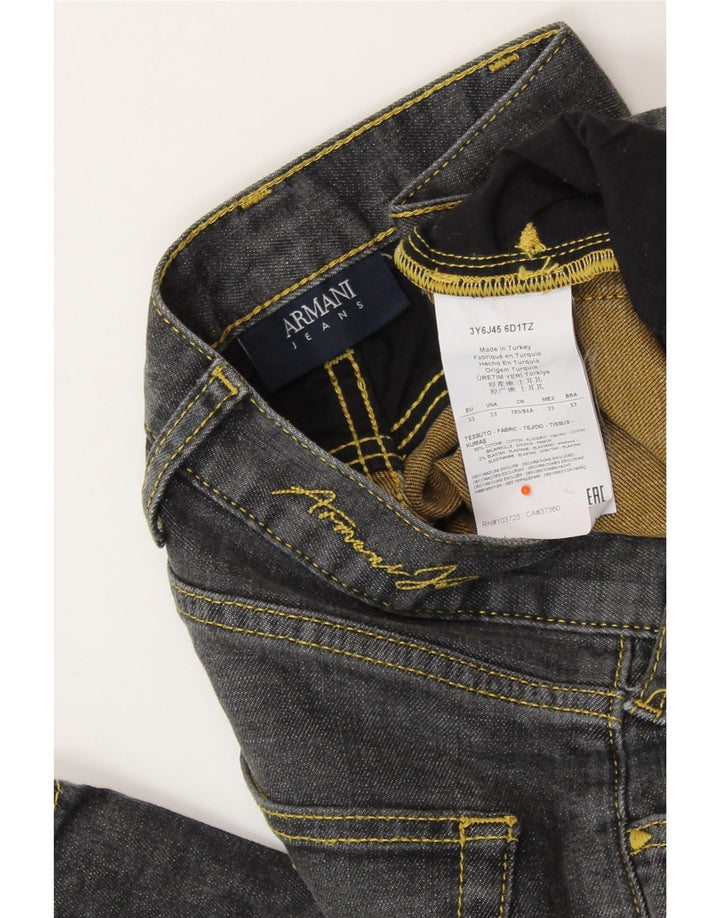 ARMANI Vaqueros rectos para hombre W33 L32 Algodón gris