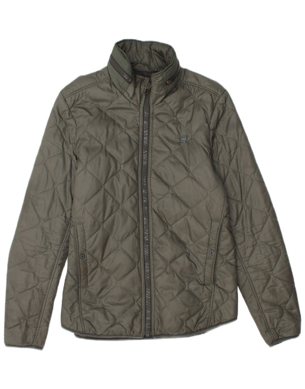 G-Star Chaqueta acolchada con capucha para hombre UK 36 Small Caqui Poliamida