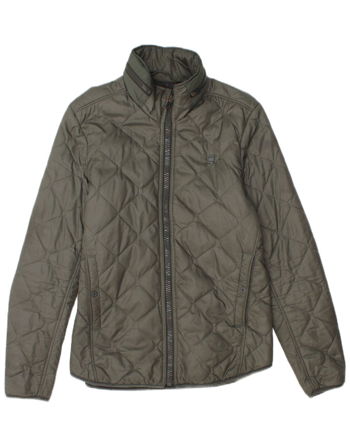 G-Star Chaqueta acolchada con capucha para hombre UK 36 Small Caqui Poliamida