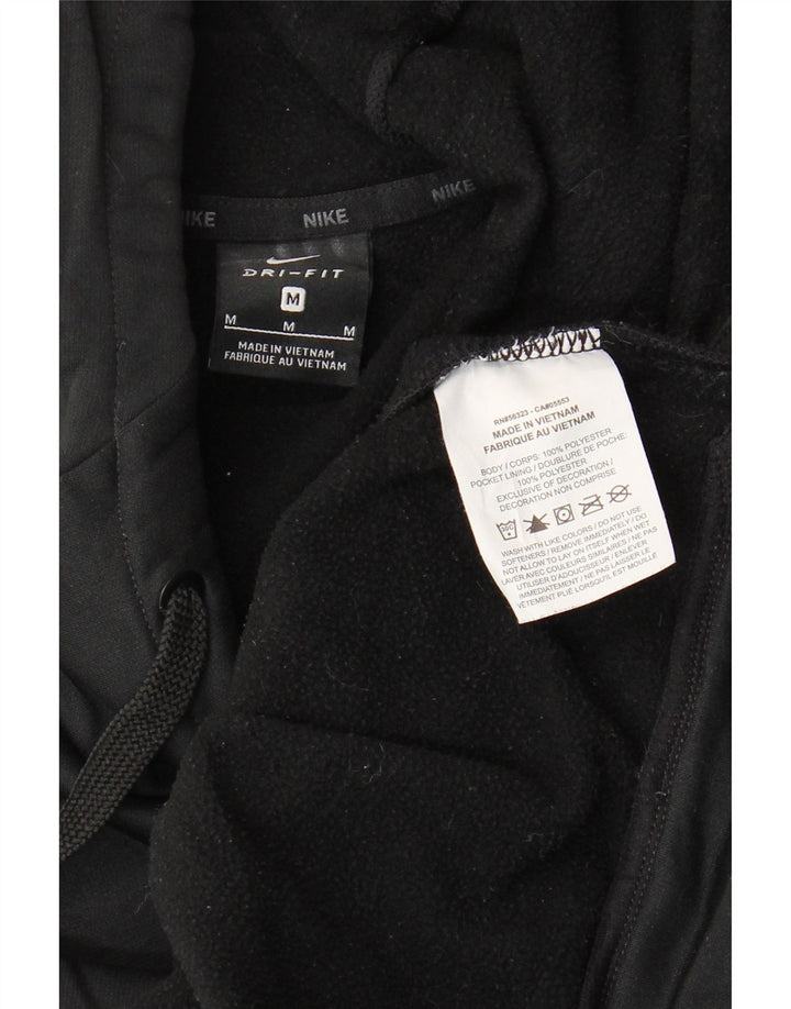 Nike Dri Fit Graphic Sudadera con capucha para hombre, talla mediana, poliéster negro