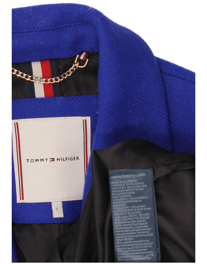 Tommy Hilfiger Abrigo para mujer UK 10 Small Blue Wool