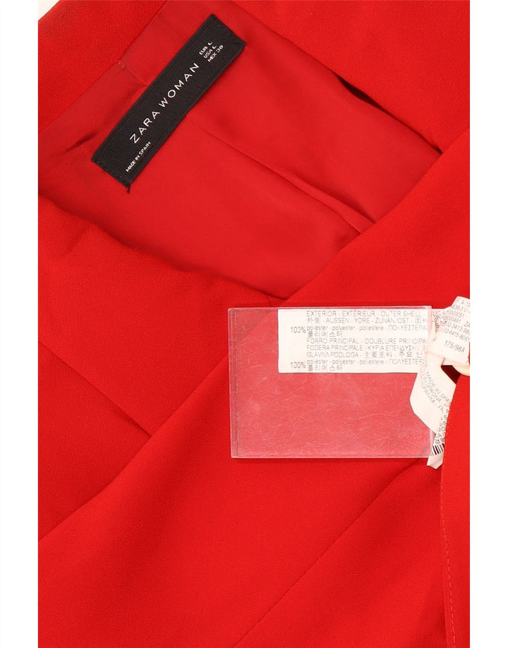 Zara Chaqueta Blazer De Doble Botonadura Para Mujer UK 44 Poliéster Rojo Grande