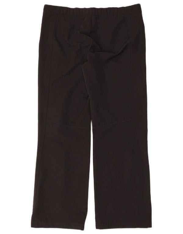 Adidas Pantalones casuales de pierna ancha para mujer UK 14 Large W34 L31 Poliéster negro