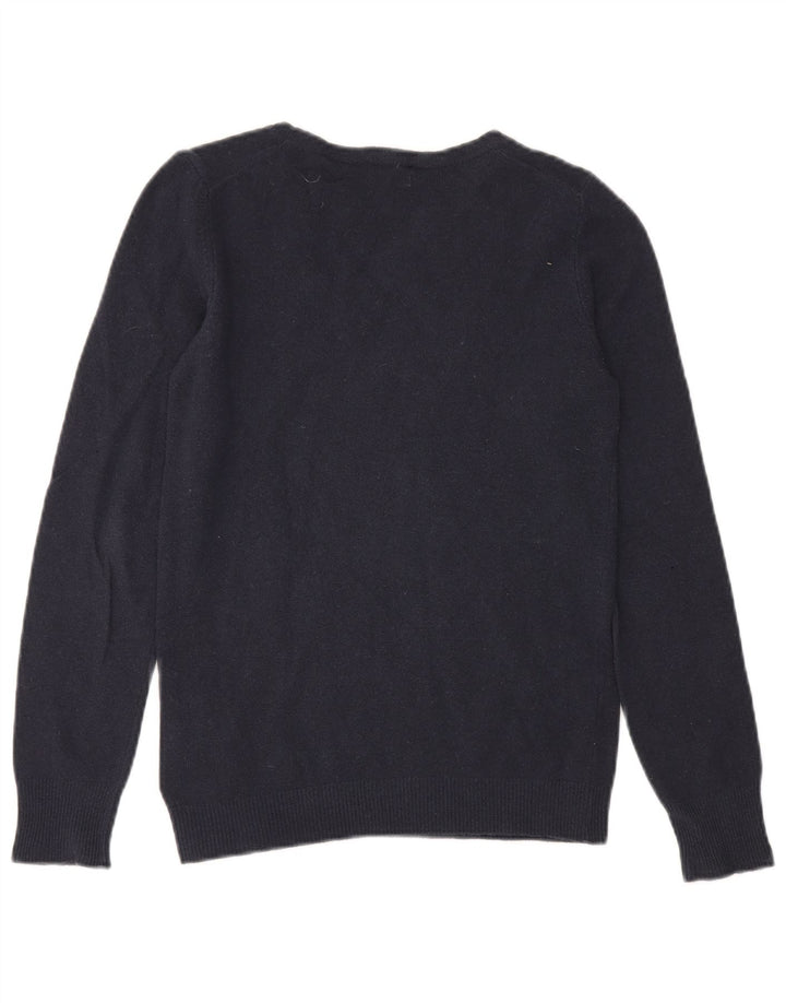 BENETTON Jersey con Cuello Barco para Hombre Small Azul Marino Lana Virgen