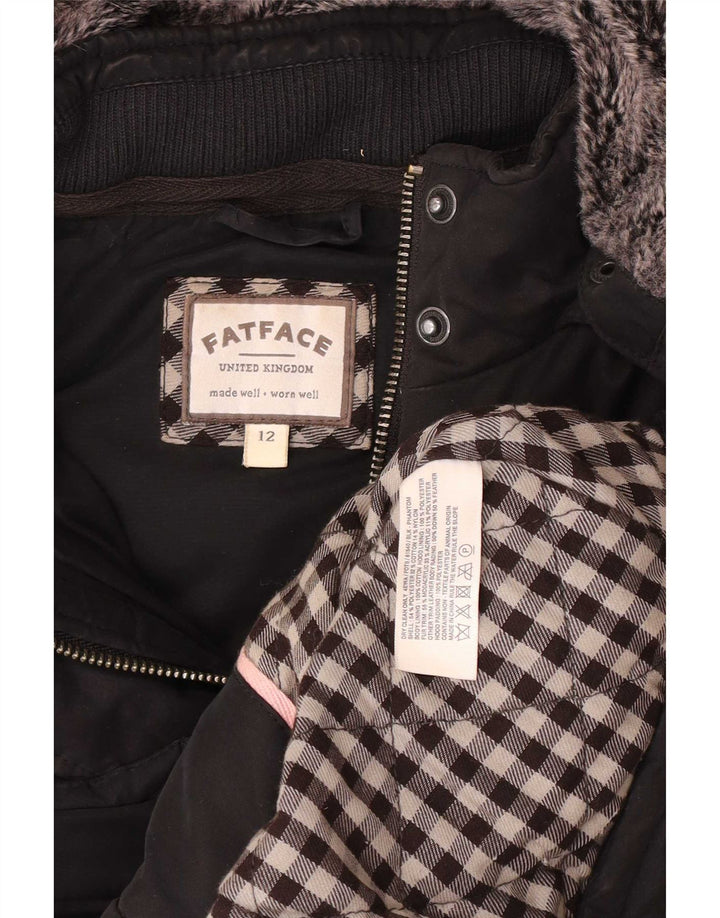 Chaleco acolchado con capucha para mujer Fat Face UK 40 Mediano Negro Poliéster