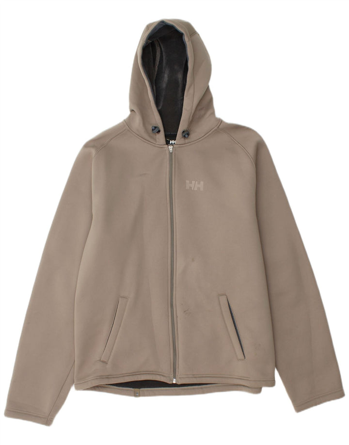 HELLY HANSEN Chaqueta cortavientos con capucha para hombre Reino Unido 40 Poliéster gris grande