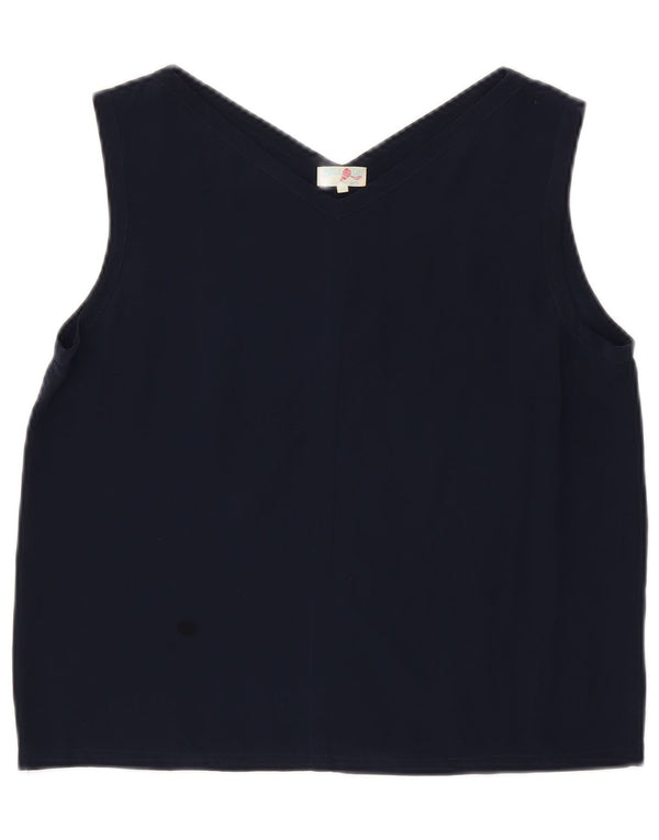 Ball On Top sin mangas para mujer UK 10 Small Seda azul marino