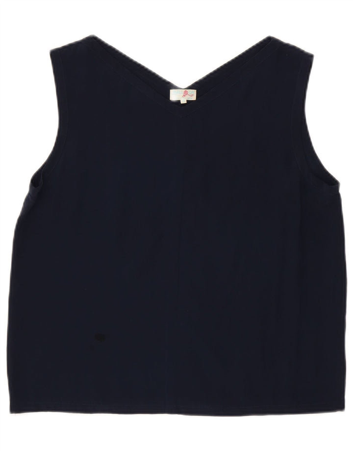 Ball On Top sin mangas para mujer UK 10 Small Seda azul marino