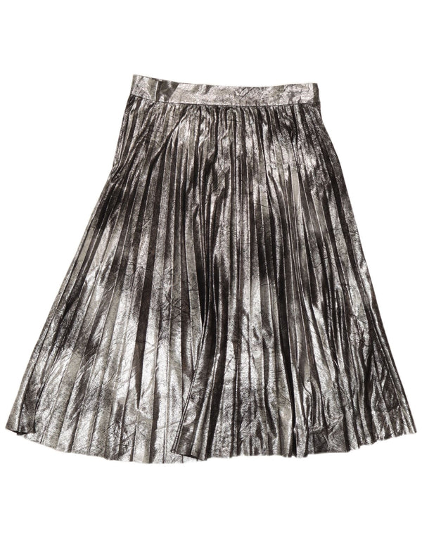 Zara Mujer Falda Plisada Knife Mediana W28 Plata