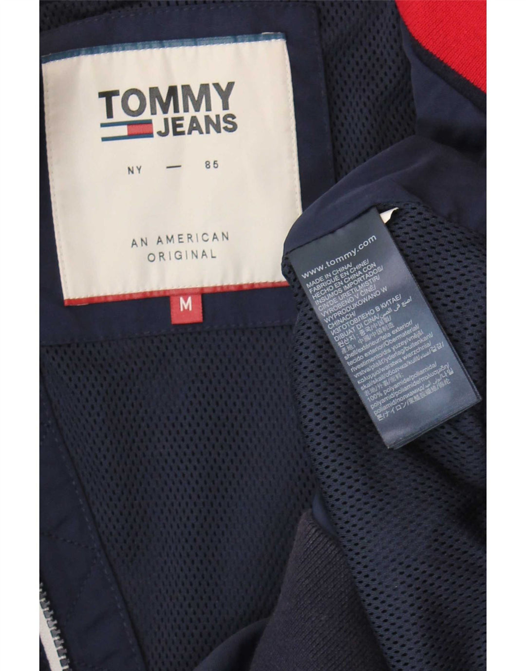 Tommy Hilfiger Chaqueta Bomber para Hombre UK 38 Mediana Azul Marino Poliamida